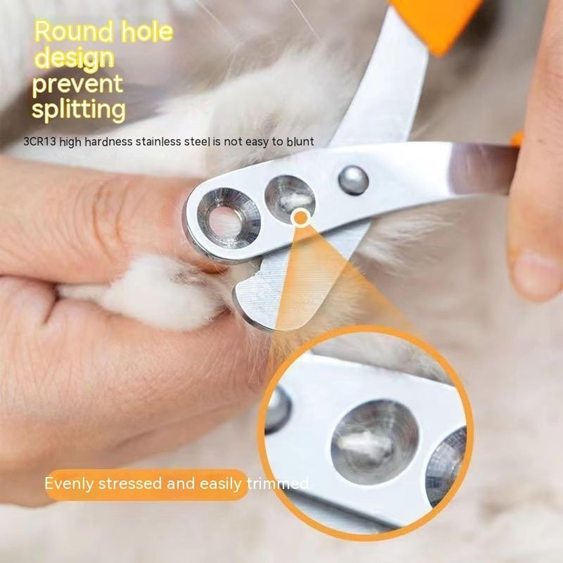 Vesslam Newly Upgraded Design Cat&Dog Nail Clipper with Two Circular Cutting Holes of Different Size(2mm&4mm)-Avoid Over Cutting Pet Nail Clippers - Professional Paw Trimmer Set for Pet (Pink) - Image 4